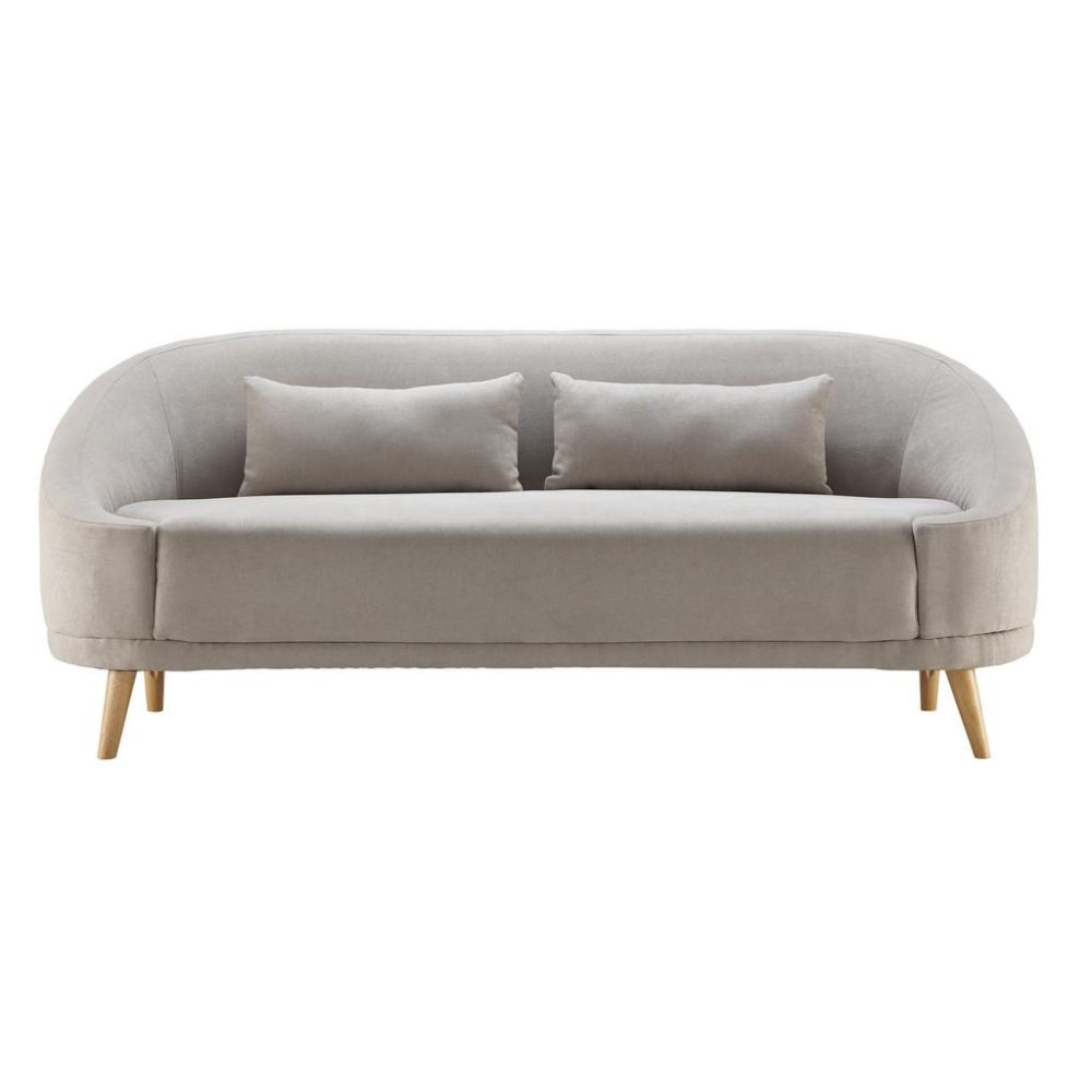 Sofa Jannike Grau Velours Velours Grau 