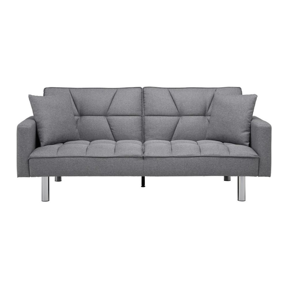 Schlafsofa In Grau Inkl. 2 Kissen 
