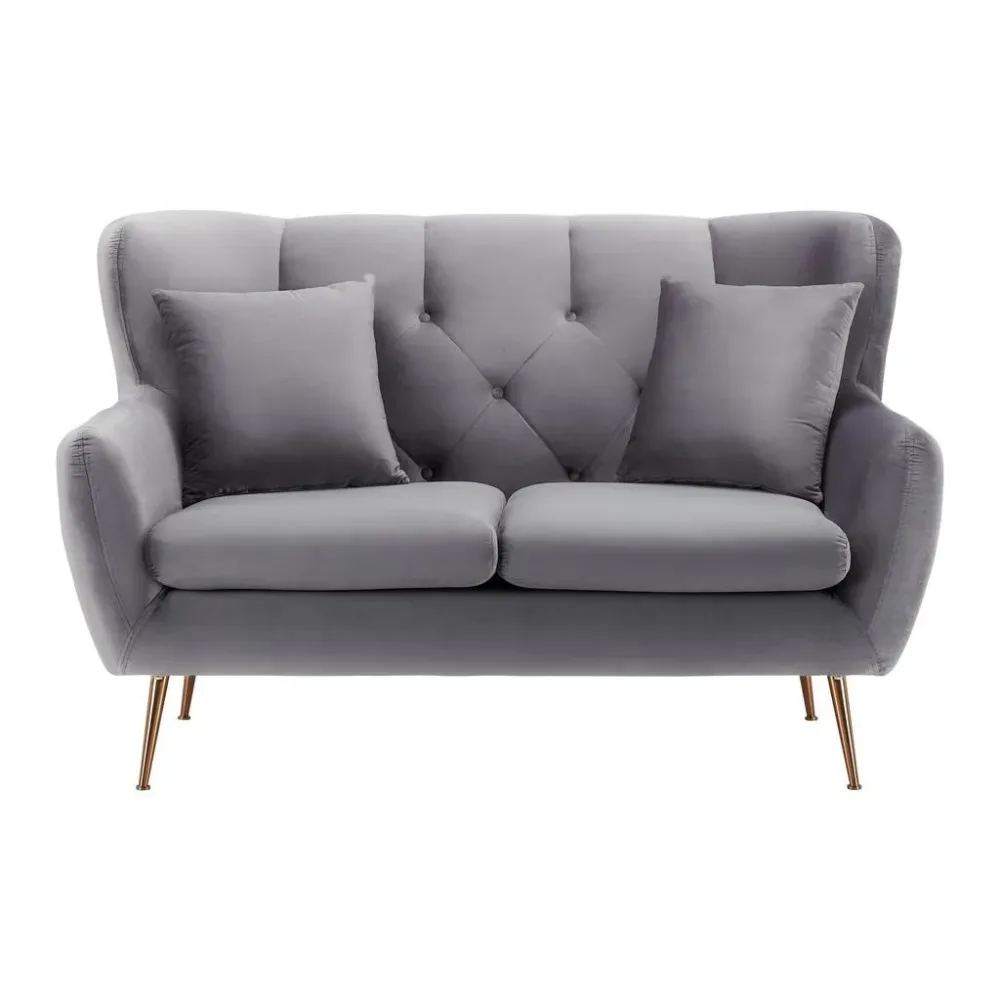 2-sitzer-sofa Linus Samt Hellgrau 