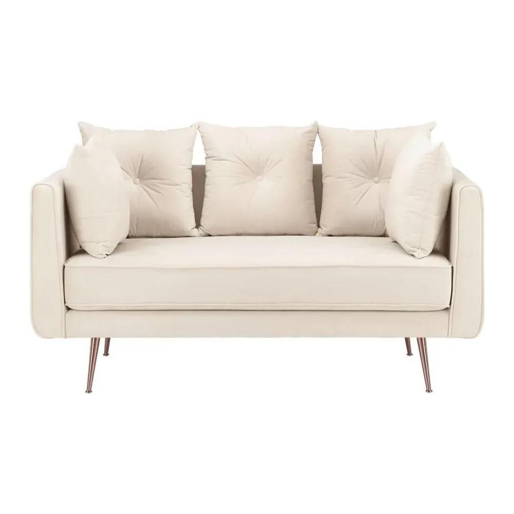 Sofa Luis Beige Samt Samt Beige 