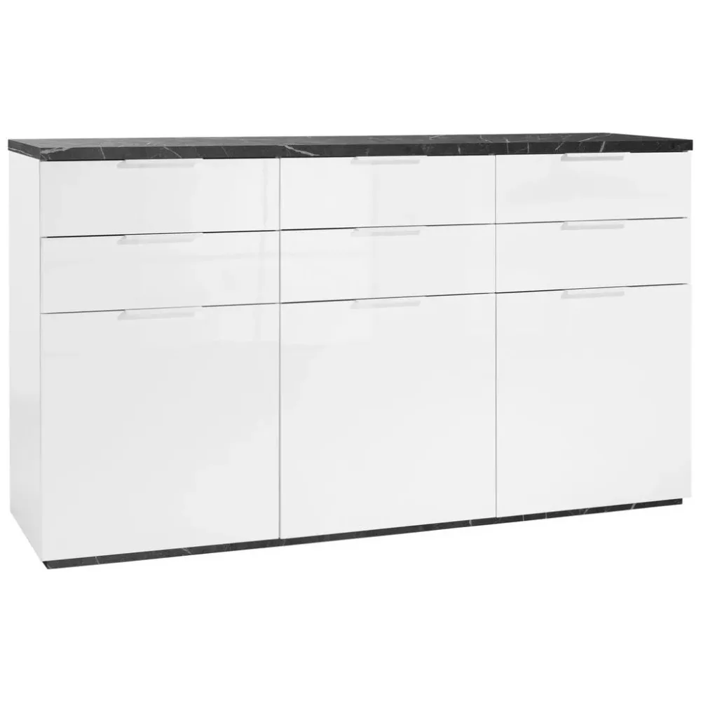 Sideboard In Anthrazit/weiss  180/102/50 cm 6 Schublade(n) 