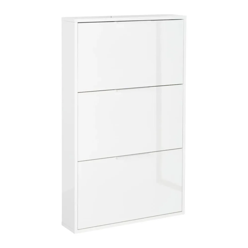 Schuhkipper Espresso Weiss Hochglanz 65/106/15 cm 