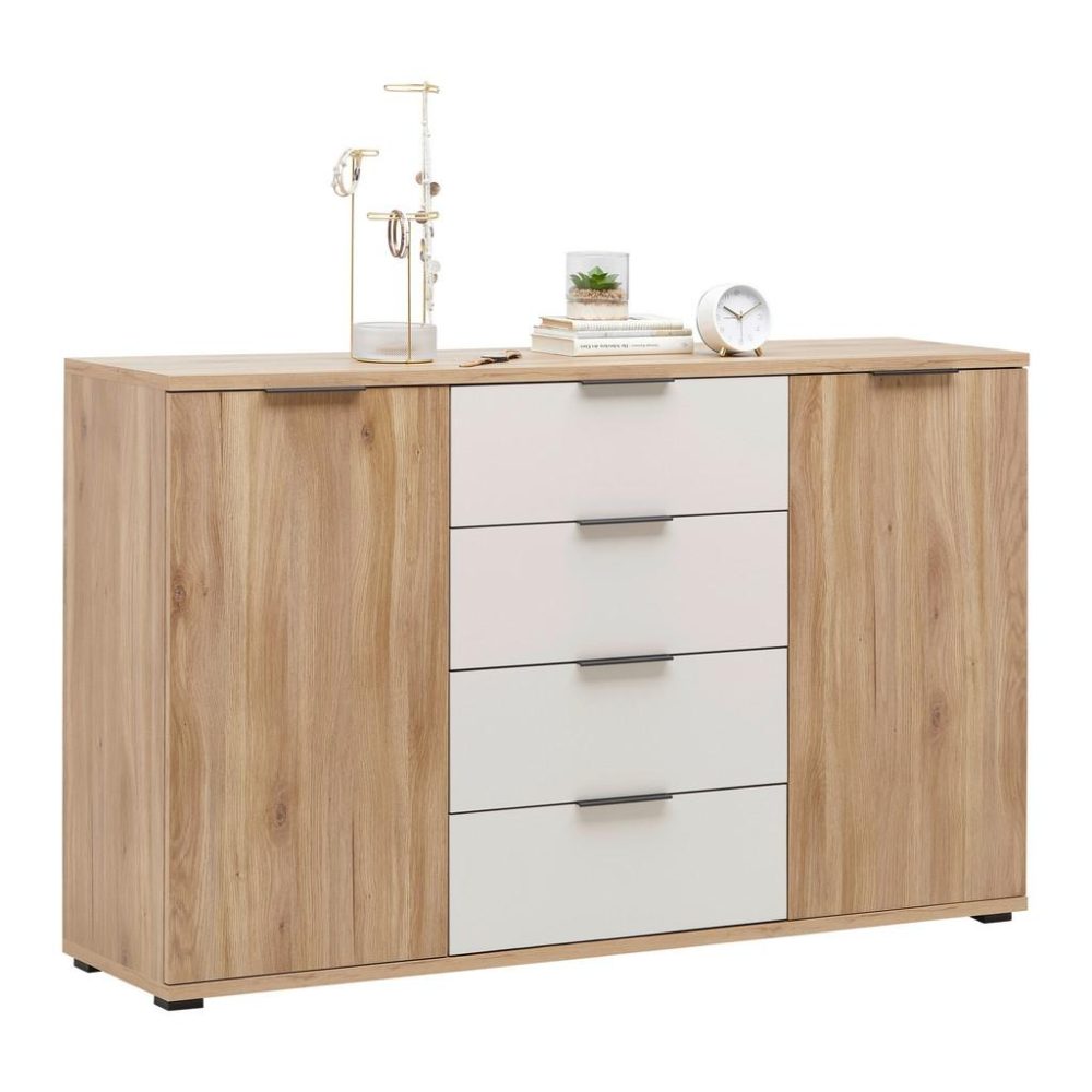 Kommode Rabina Eichefarben , 150/91/38 cm , 4 Schublade(n) 