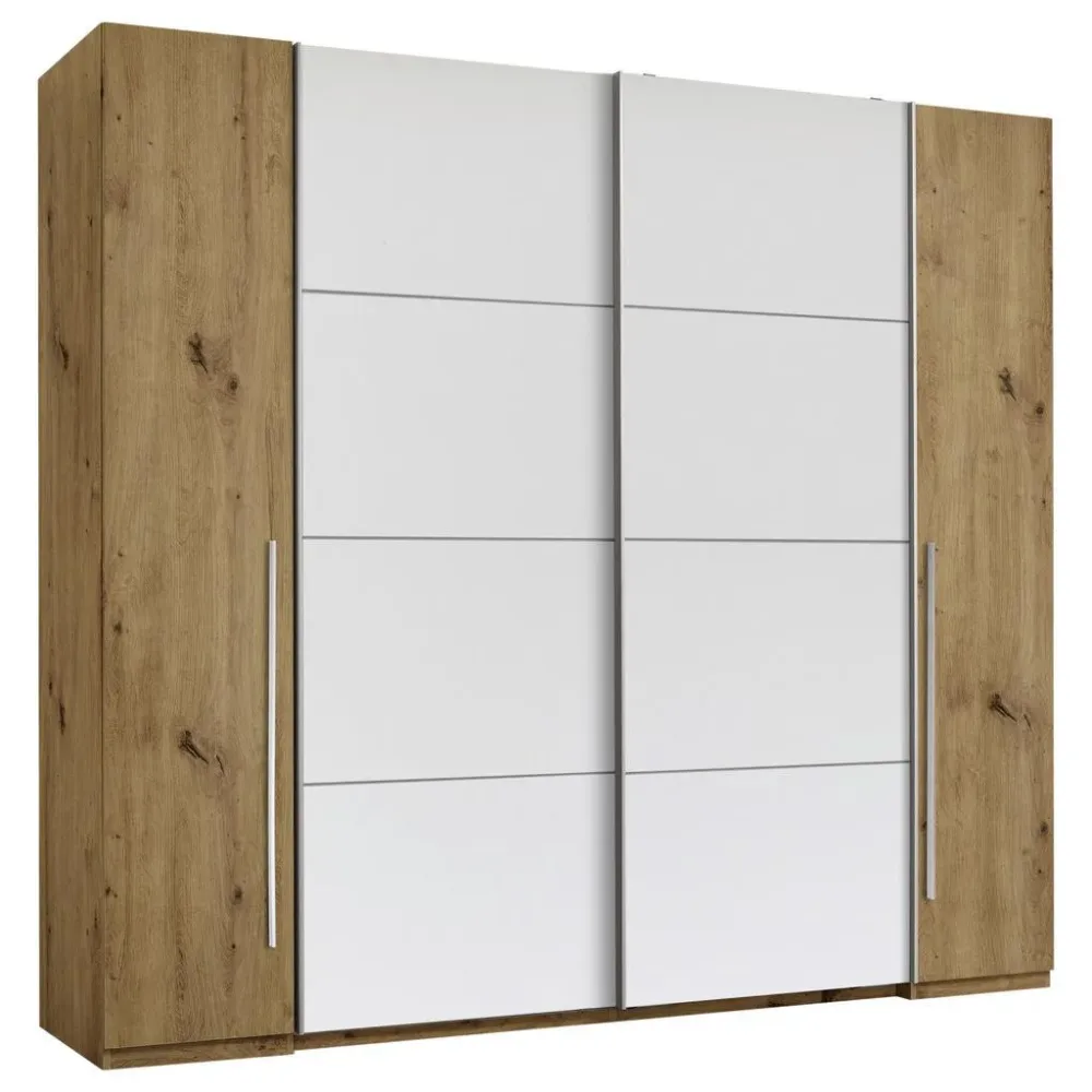 Schwebetürenschrank In Eichefarben 267/226/61 cm Weiss, Eichefarben 