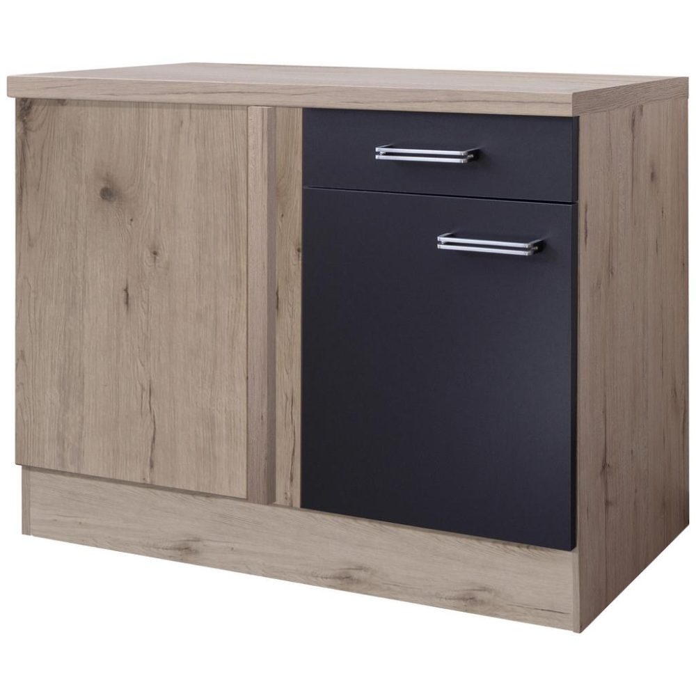 Eckunterschrank Anthrazit/eiche