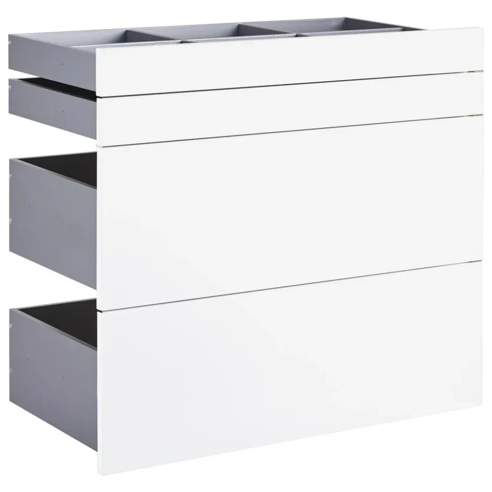 Schubladenset Unit In Weiss Hochglanz 
