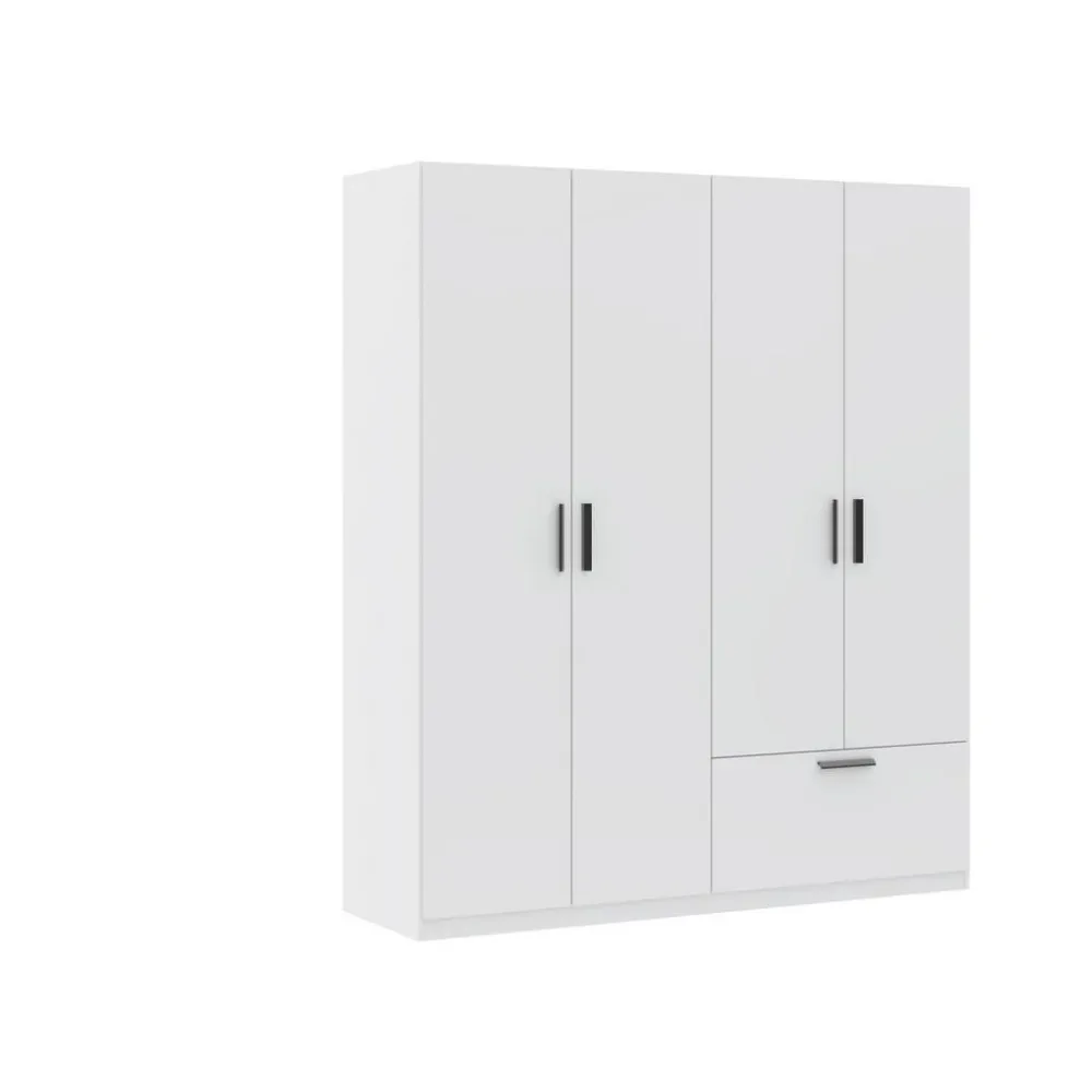 Drehtürenschrank Milos 4t1s Weiss 180/210/54 cm Weiss 