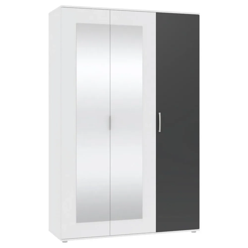 Drehtürenschrank Jan Anthrazit/weiss 135/210/52 cm Anthrazit, Weiss 