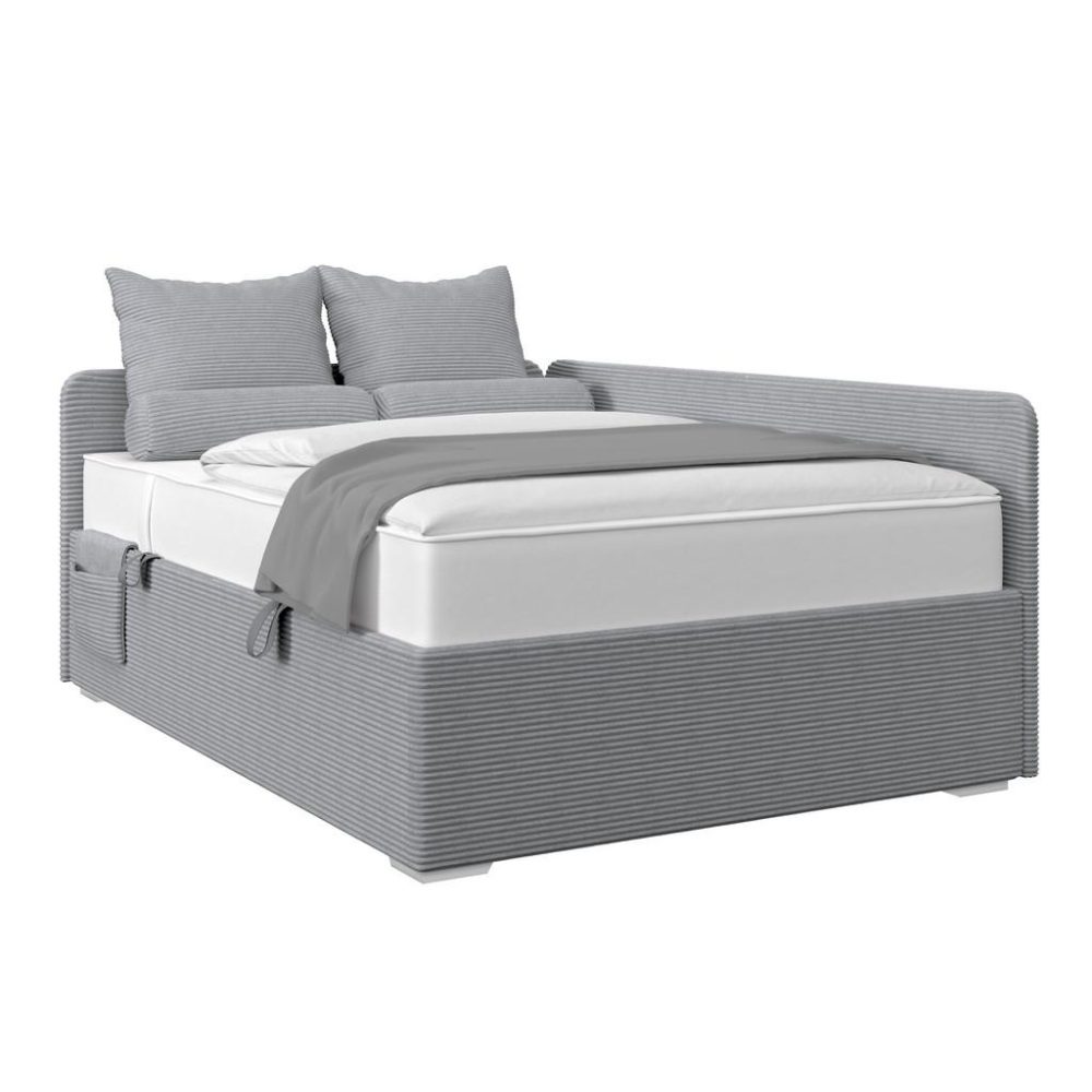 Polsterbett Remi 120/200 cm Silberfarben 