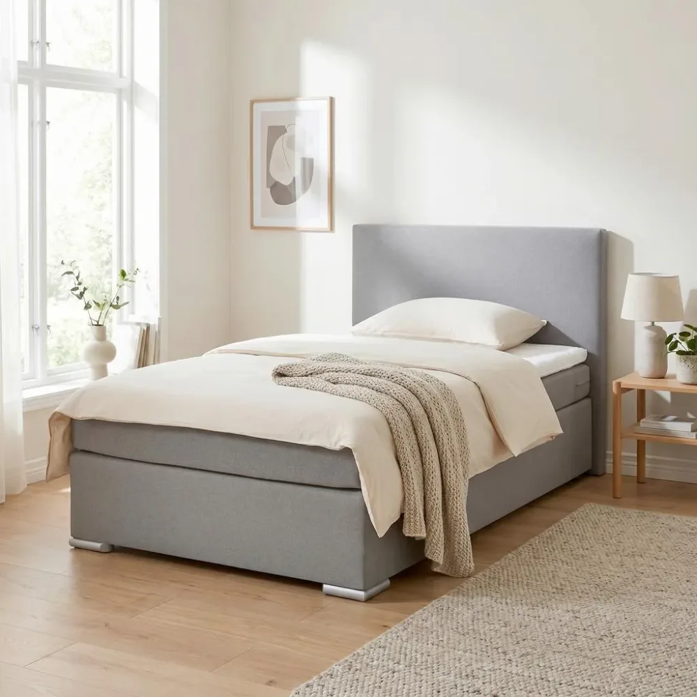 Boxspringbett Mira 2 Grau Ca. 120x200cm 120/200 cm Grau 