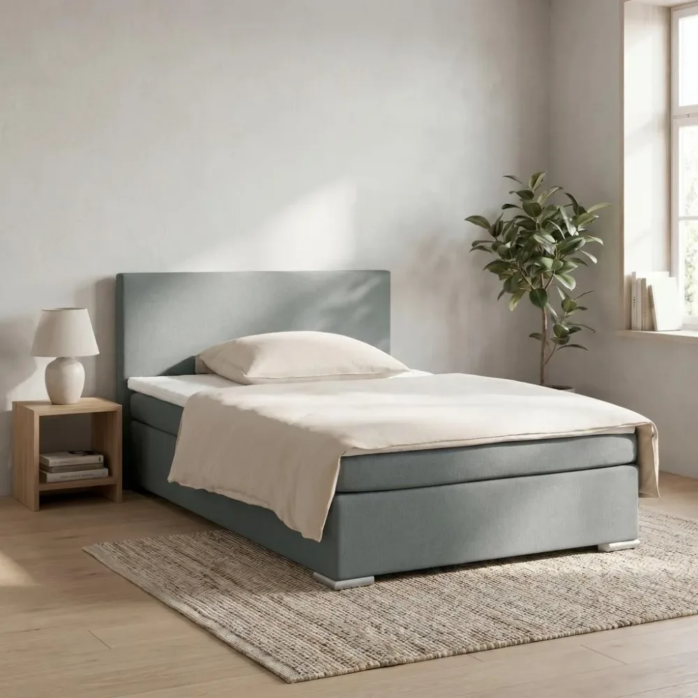Boxspringbett Mira 2 Graphitfarben Ca. 120x200cm 120/200 cm Graphitfarben 