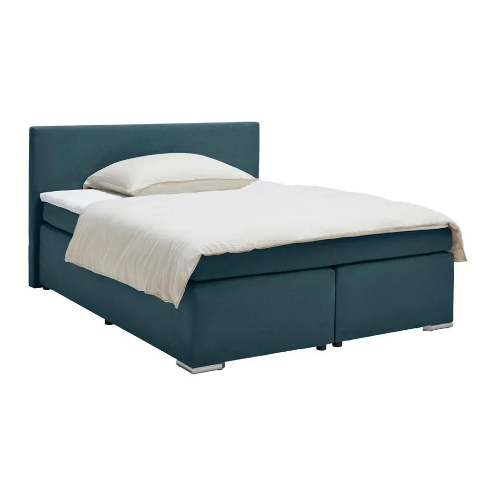 Boxspringbett Mira 2 Dunkelblau Ca. 160x200cm 160/200 cm Dunkelblau 
