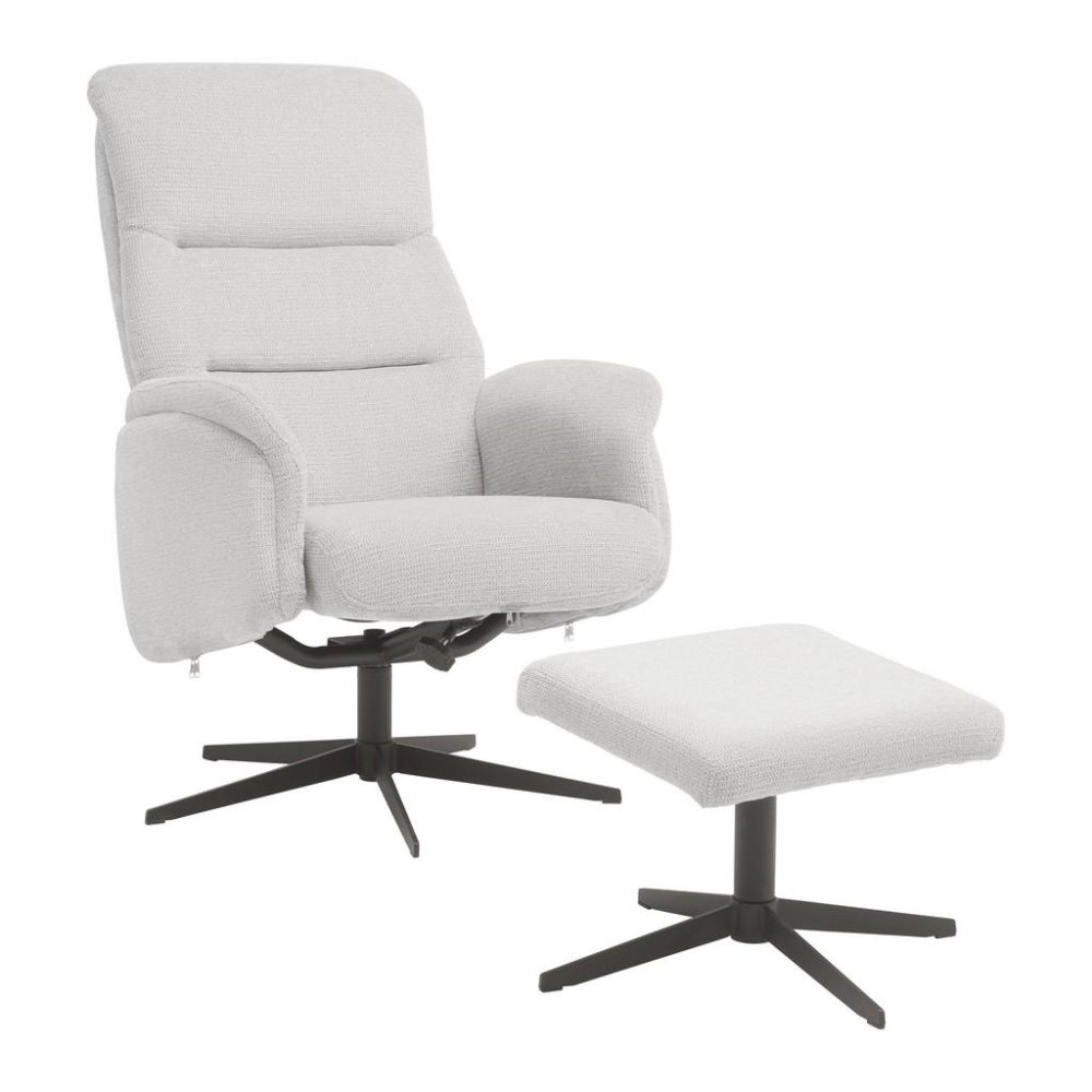 Relaxsessel Star Hellgrau Metall, Textil Hellgrau 