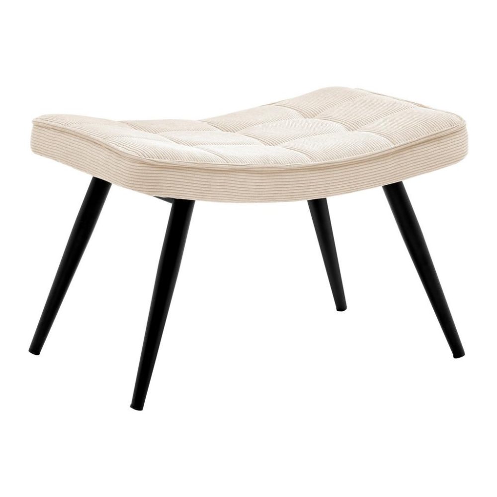 Hocker Gunvor Beige Beige Holz, Metall, Textil 