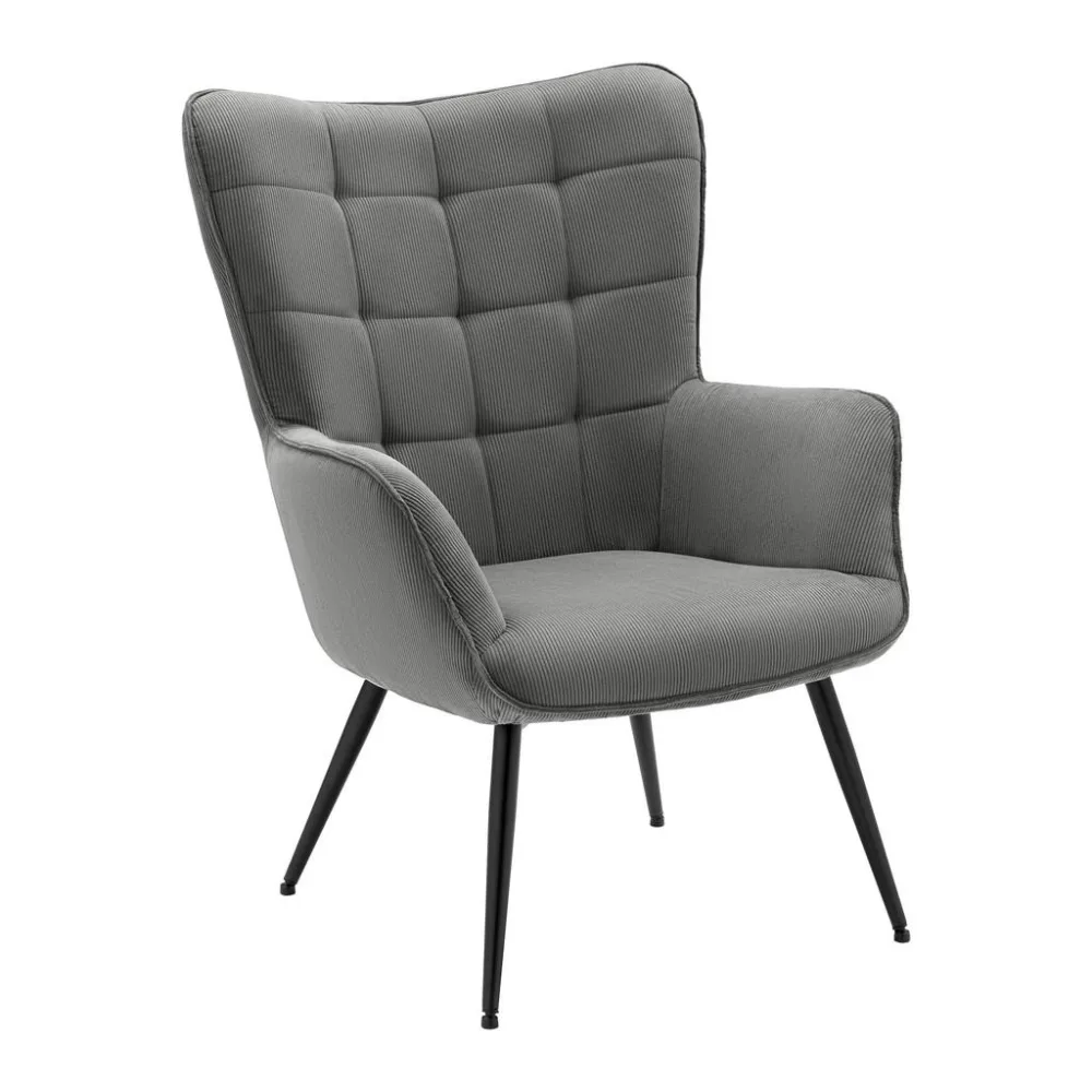 Sessel Gunvor Grau Cord Grau 