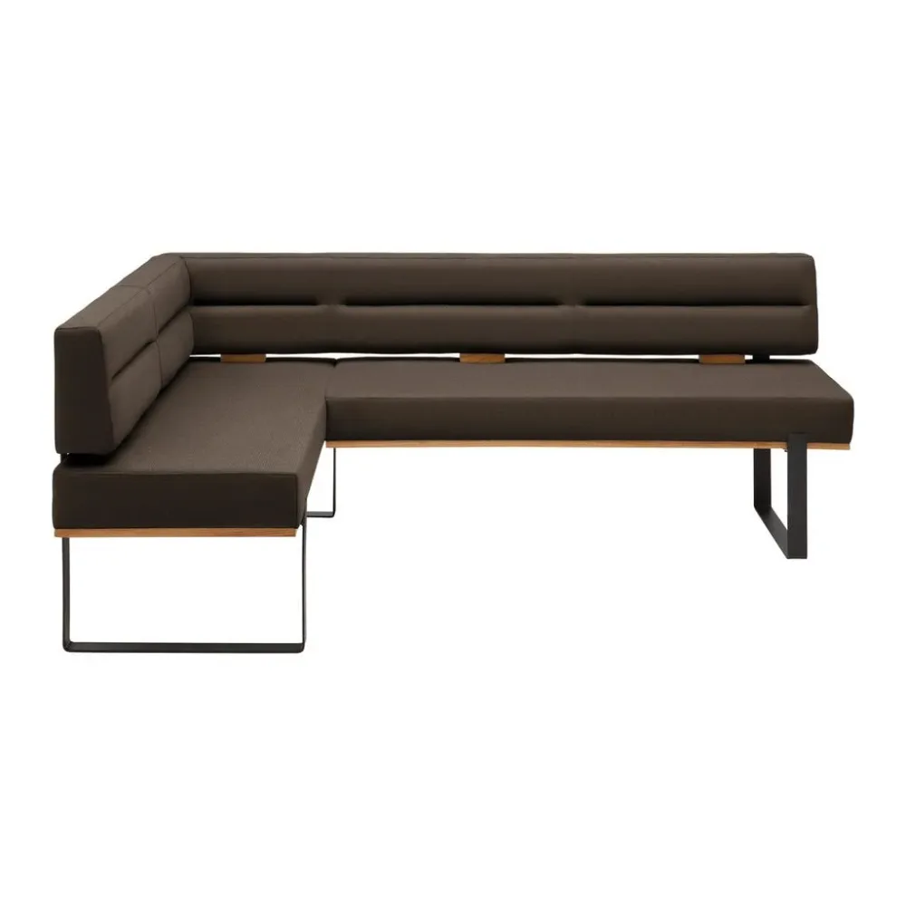 Eckbank Canon Re. In Dunkelbraun Holz, Metall, Textil Dunkelbraun 
