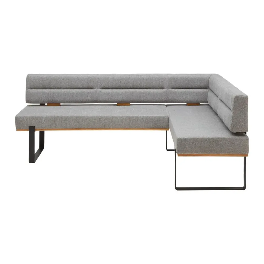 Eckbank In Grau Holz, Metall, Textil Grau 