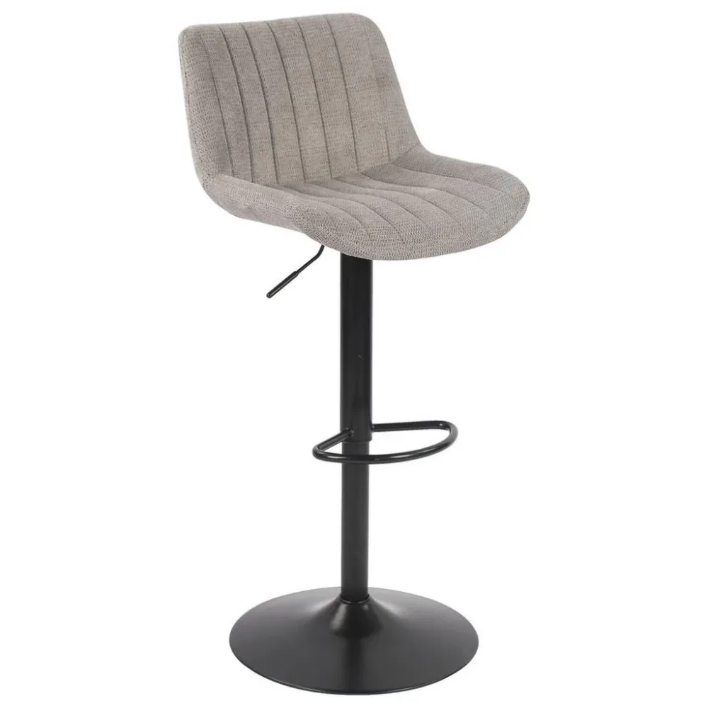 Barhocker Lovis Grau/schwarz Metall, Textil Grau, Schwarz 