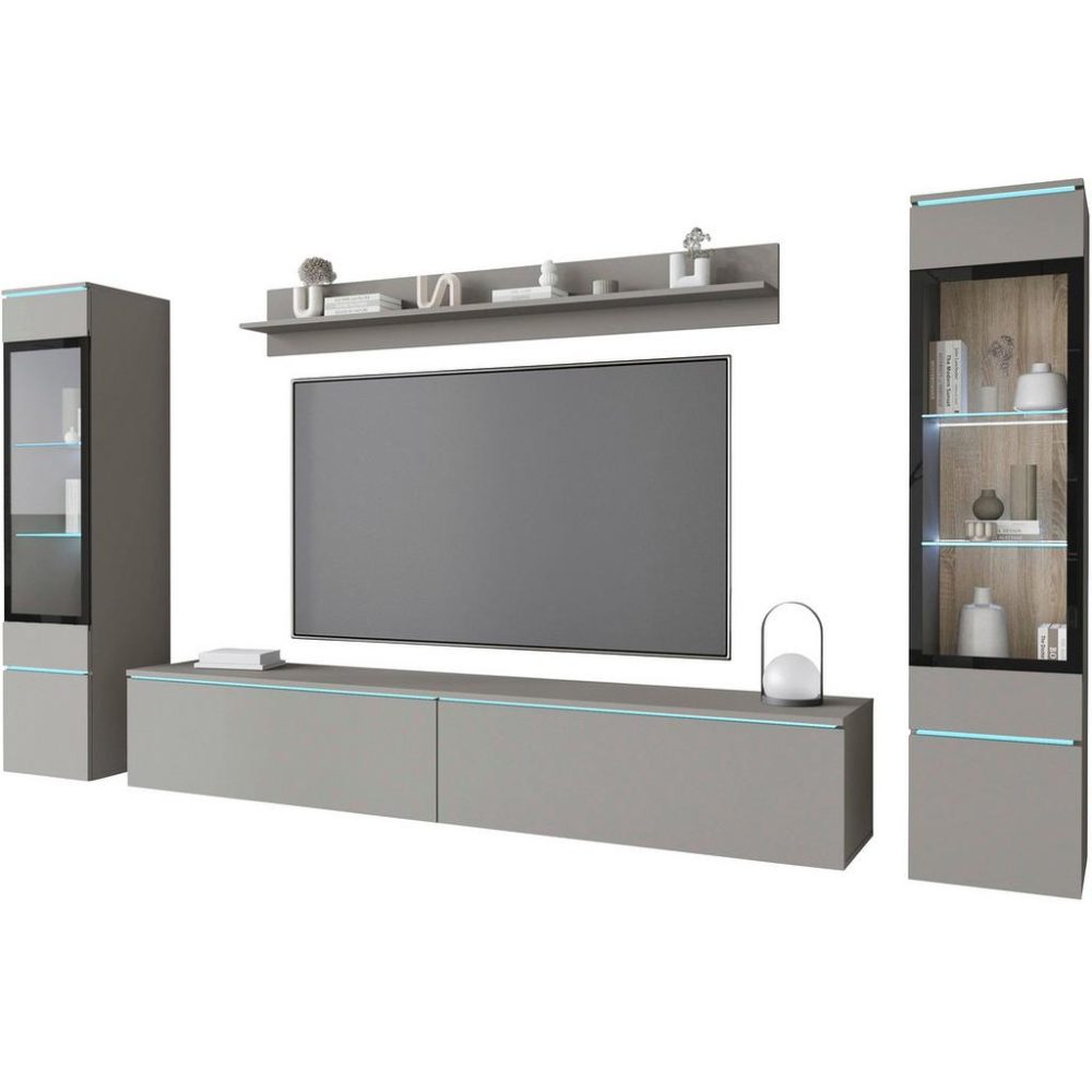 Wohnwand Vera Ii Grau 240/130/33 cm 