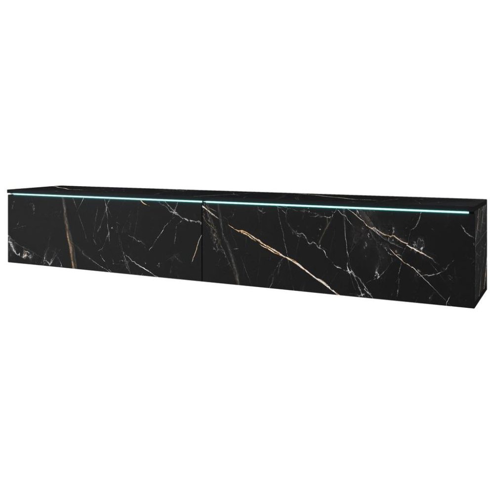 Lowboard D180 Steinoptik San Sebastian Graphitfarben 