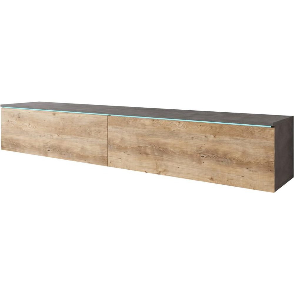 Lowboard D180 Anthrazit, Kastanieneichefarben 
