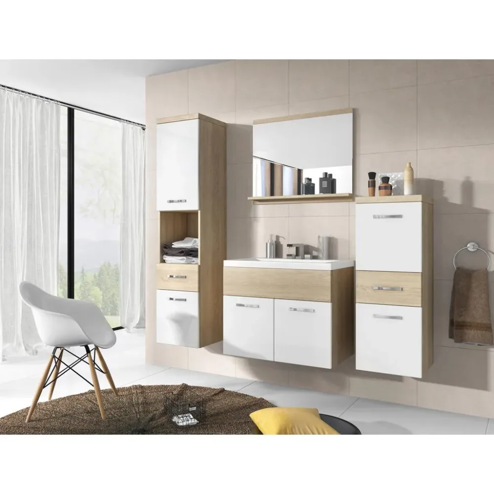 Badezimmer Alba Eiche Sonoma/weiss 