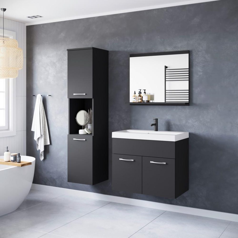 Badezimmer Montreal Schwarz Graphit 