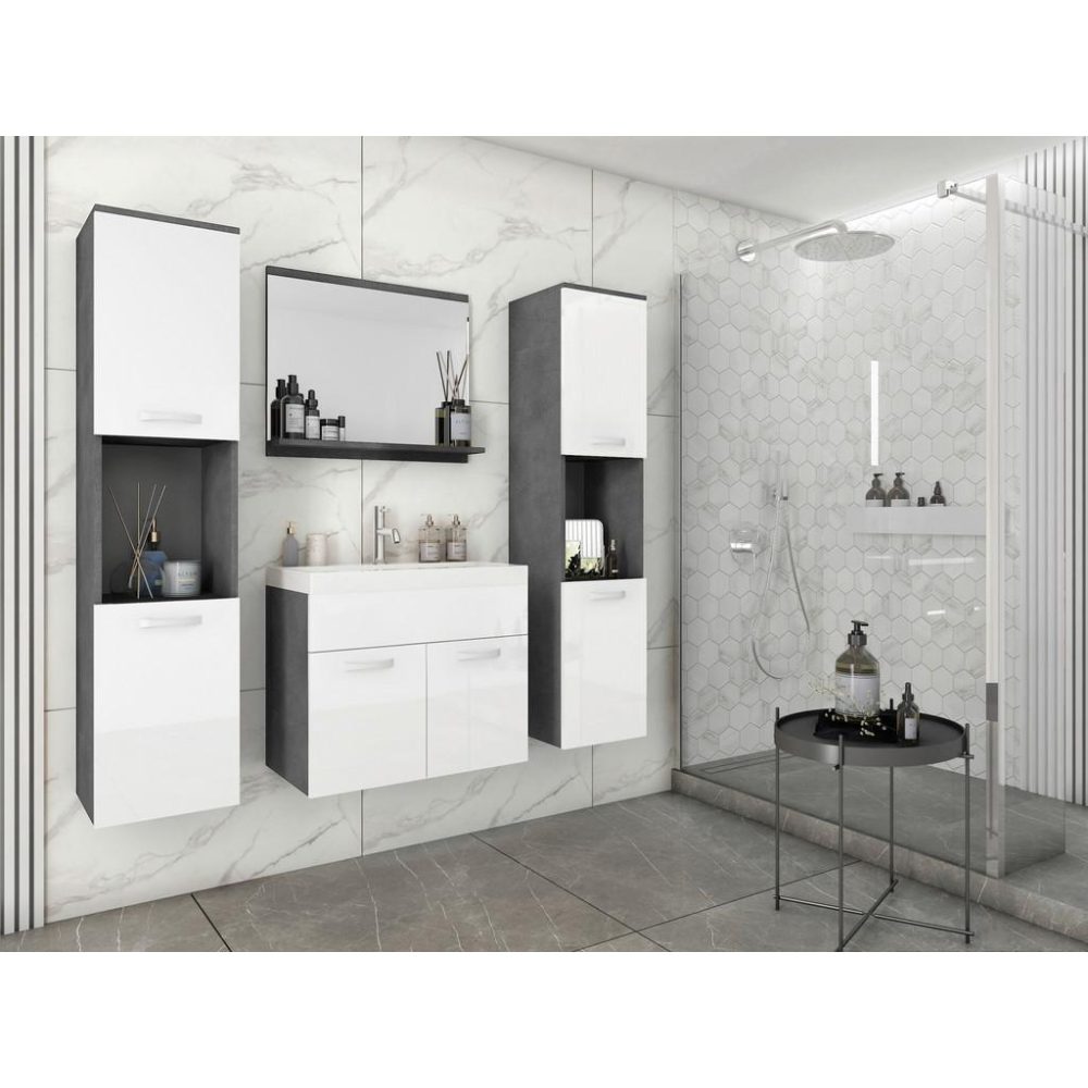 Badezimmer Montreal Xl Anthrazit/weiss 