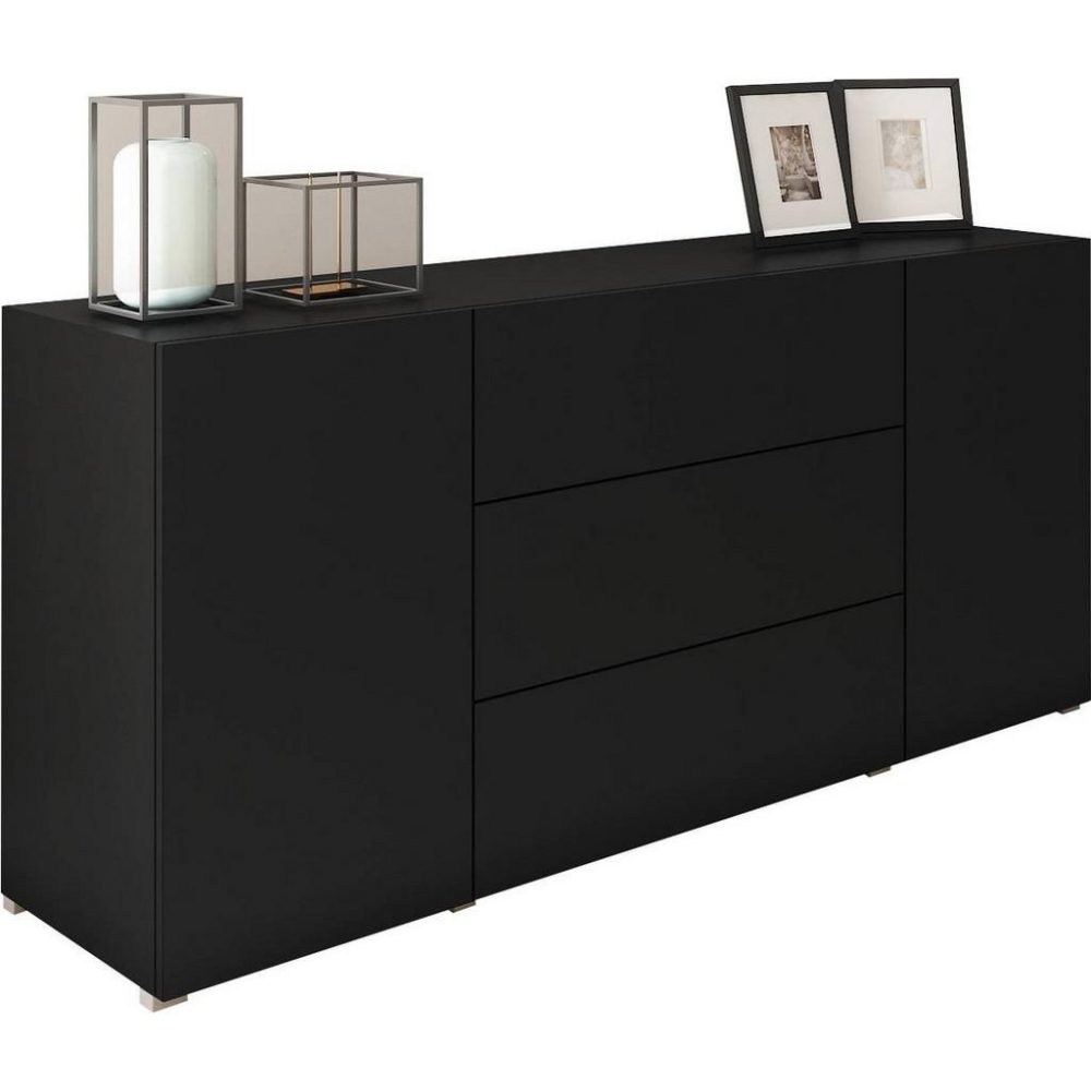 Sideboard Berlin 150 Schwarz Ca. 150x68x38,5cm  150/68/38,5 cm 3 Schublade(n) 