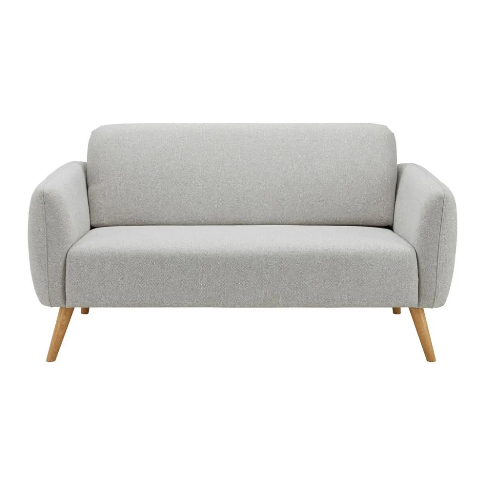 Sofa Pia Beige 146x76x75 Cm Webstoff Hellgrau 