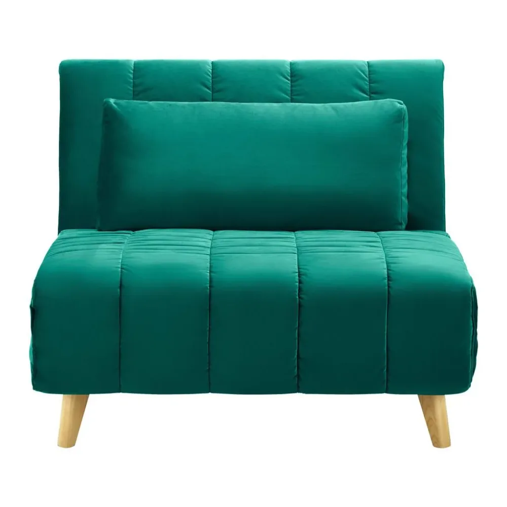 Schlafsessel Levin Grün Samt Grün Holz, Textil 