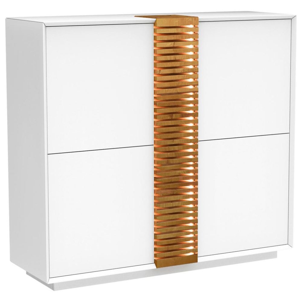 Highboard Giovanni Weiss/eichefarben  120/123/40 cm 