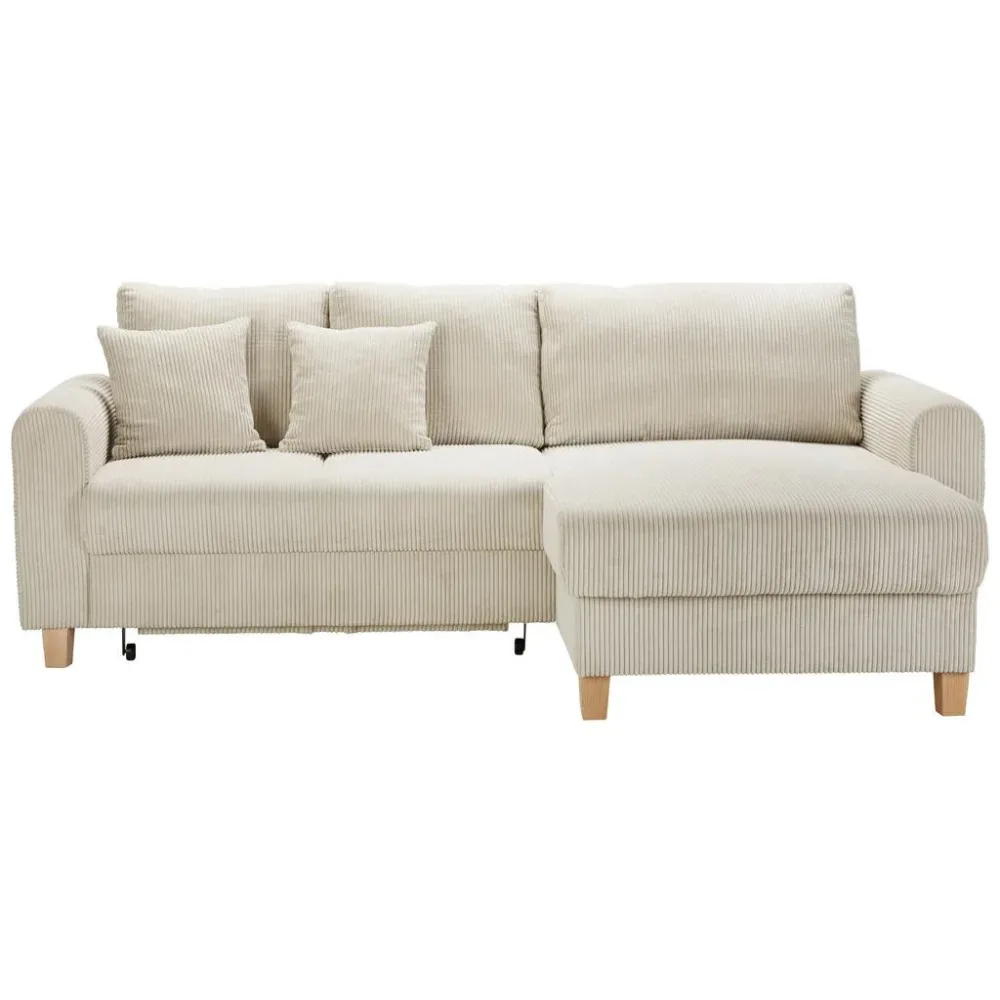 Ecksofa Lille Beige Cord Beige 