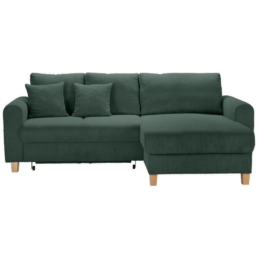 Ecksofa Lille Grün Cord Grün 