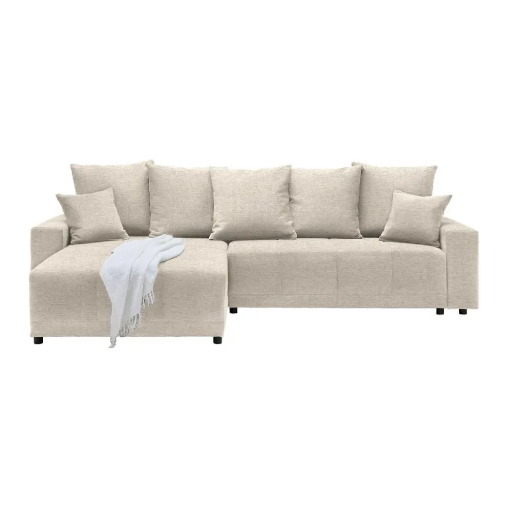 Ecksofa Alatri Beige Webstoff Beige 