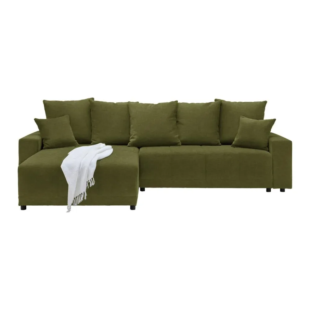 Ecksofa Alatri Olivgrün Webstoff Olivgrün 