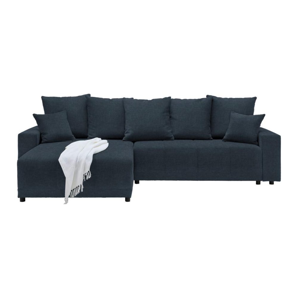 Ecksofa Alatri Dunkelblau Webstoff Dunkelblau 