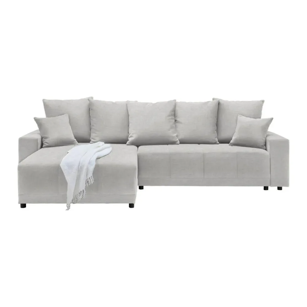 Ecksofa Alatri Hellgrau Webstoff Hellgrau 
