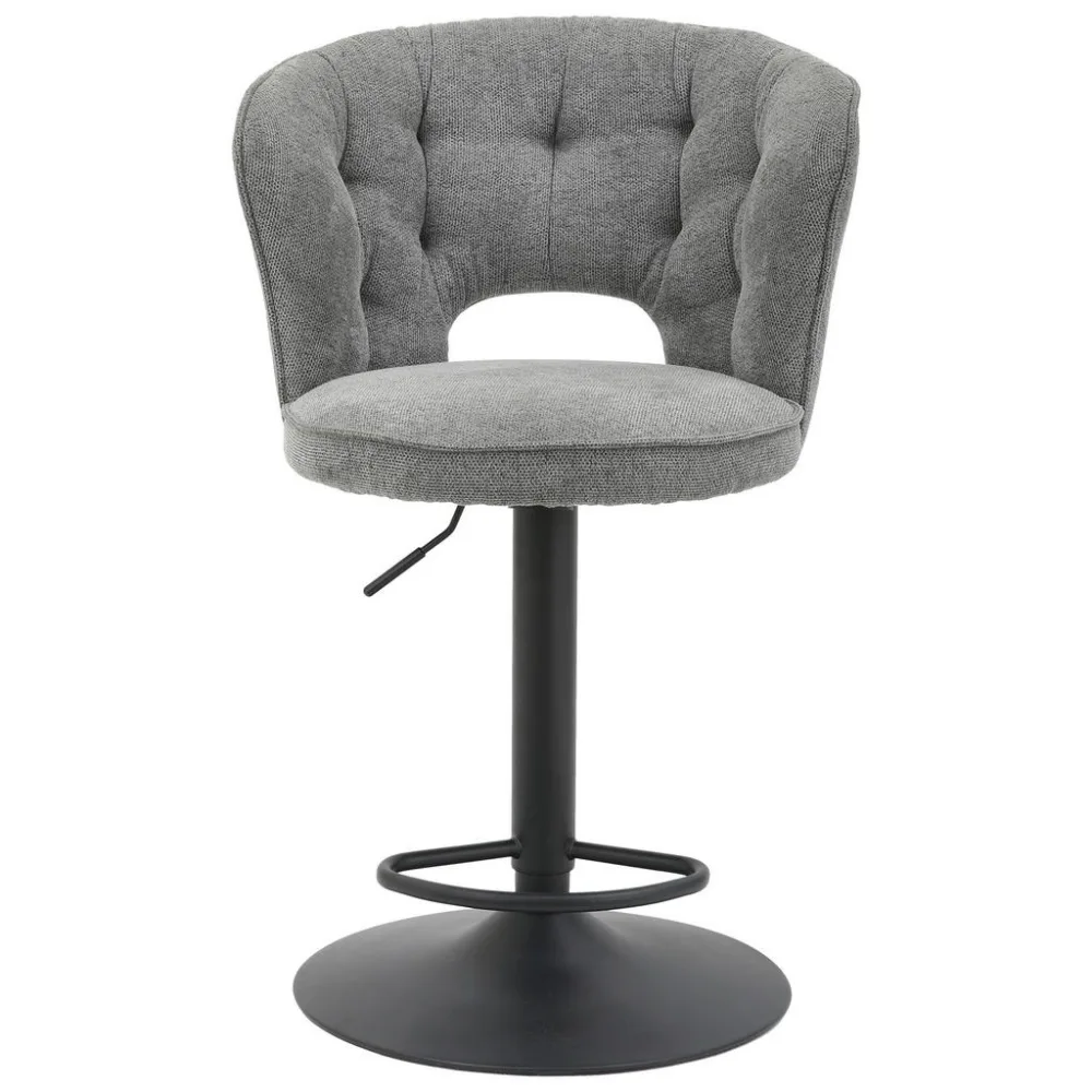 Barhocker Mina Grau Metall, Textil Grau 