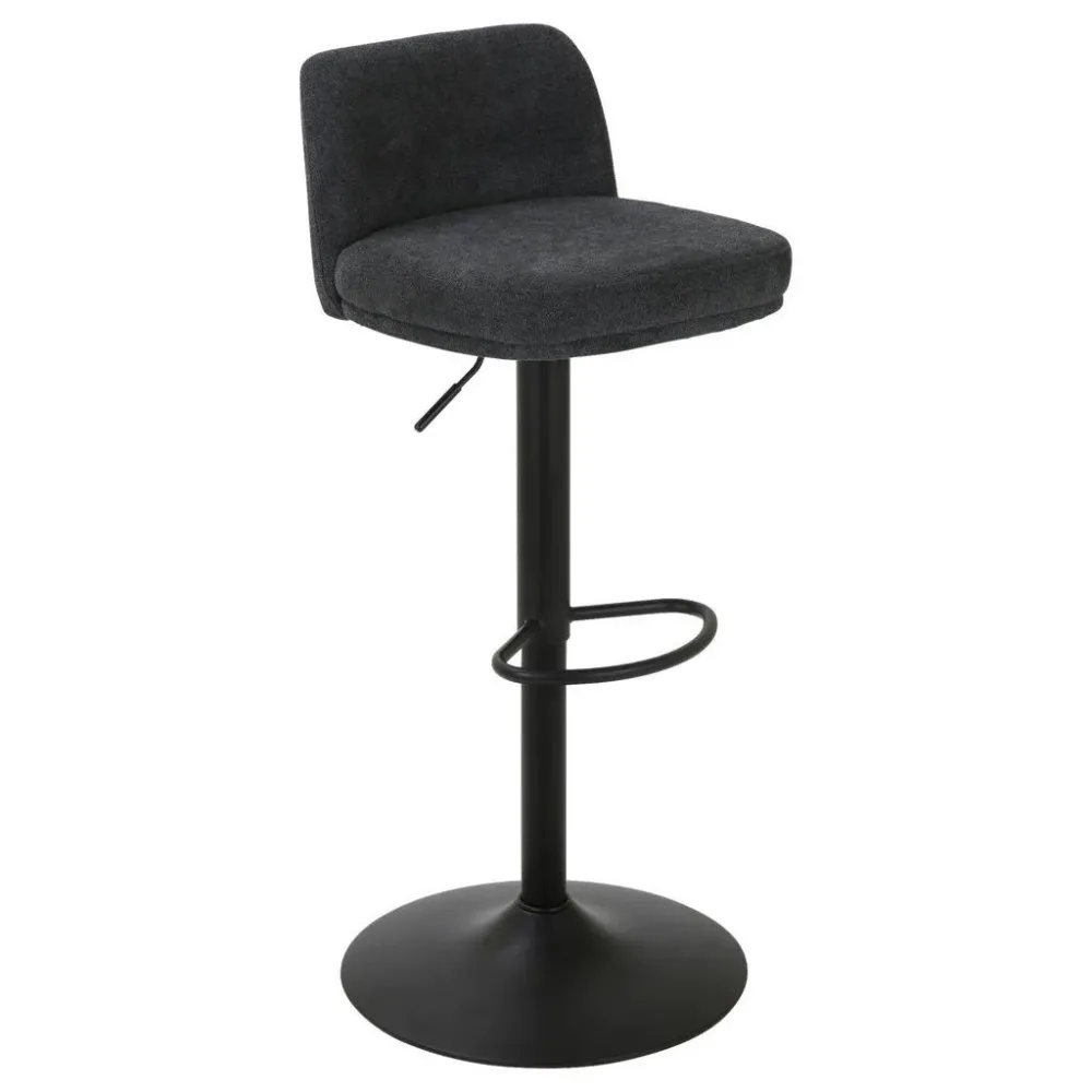 Barhocker Anton Metall, Textil Schwarz 