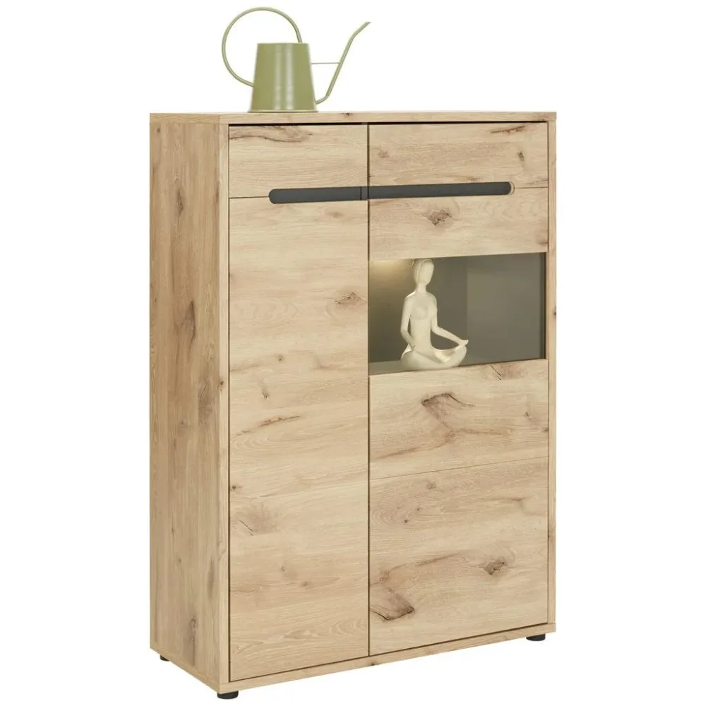 Vitrine Bellano Viking Oak 90/128/38 cm , 