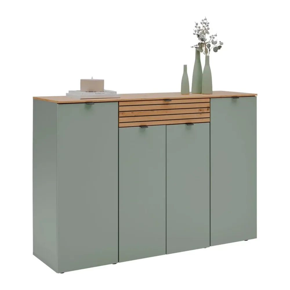 Sideboard Bahia-m Grün/eiche Artisan  150/101/41 cm 