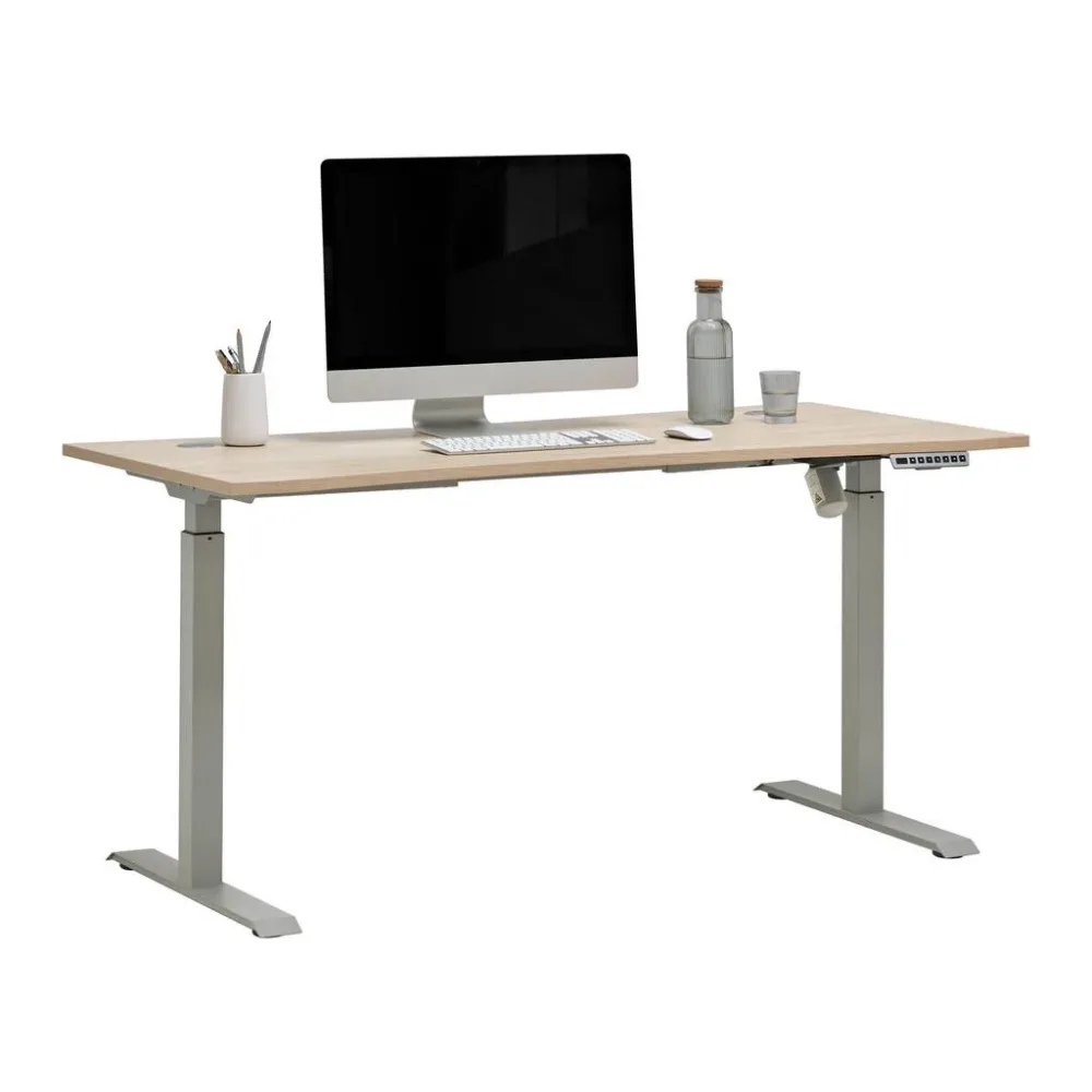 Schreibtisch Siena Eiche-/silberfarben 160/72/77 cm Eichefarben 