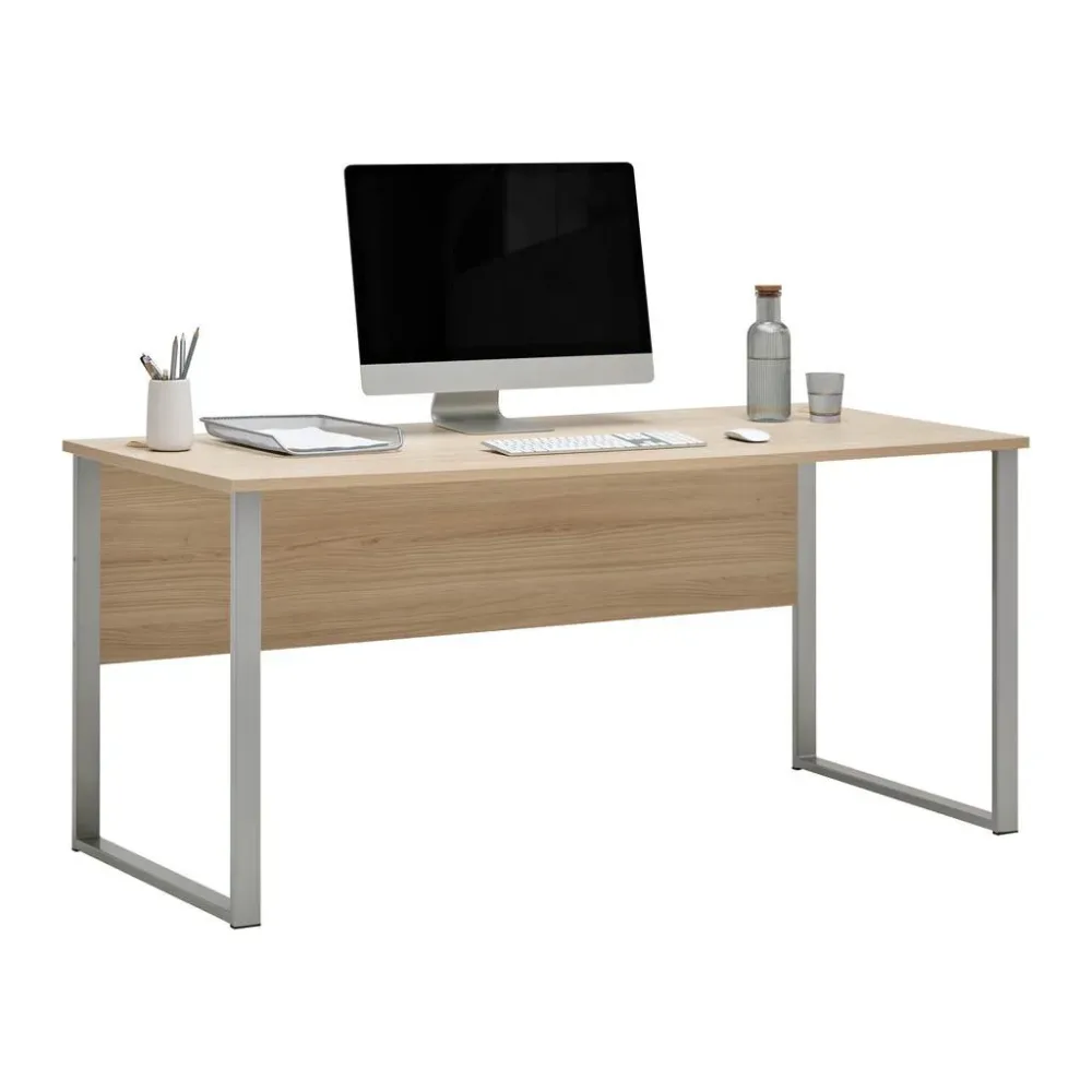 Schreibtisch Siena Eiche-/silberfarben 170/77/73 cm Eichefarben 