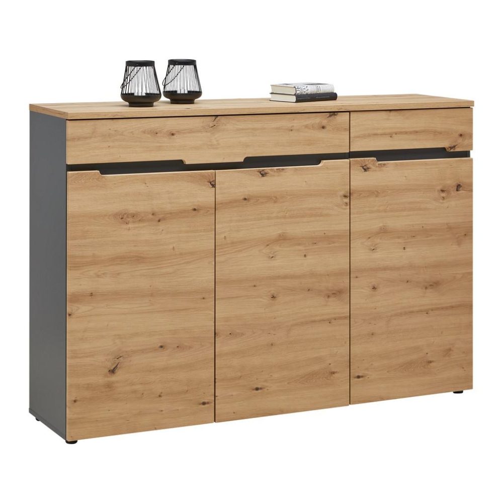 Sideboard Memphis Graphitfarben/eiche Artisan  150/107/38 cm 