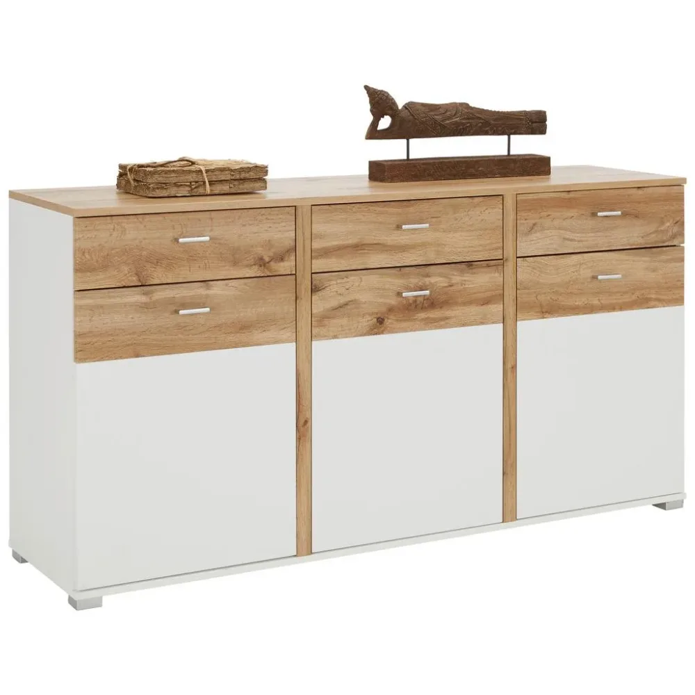 Sideboard Alamo Weiss/eichefarben  170/87/43 cm 3 Schublade(n) 