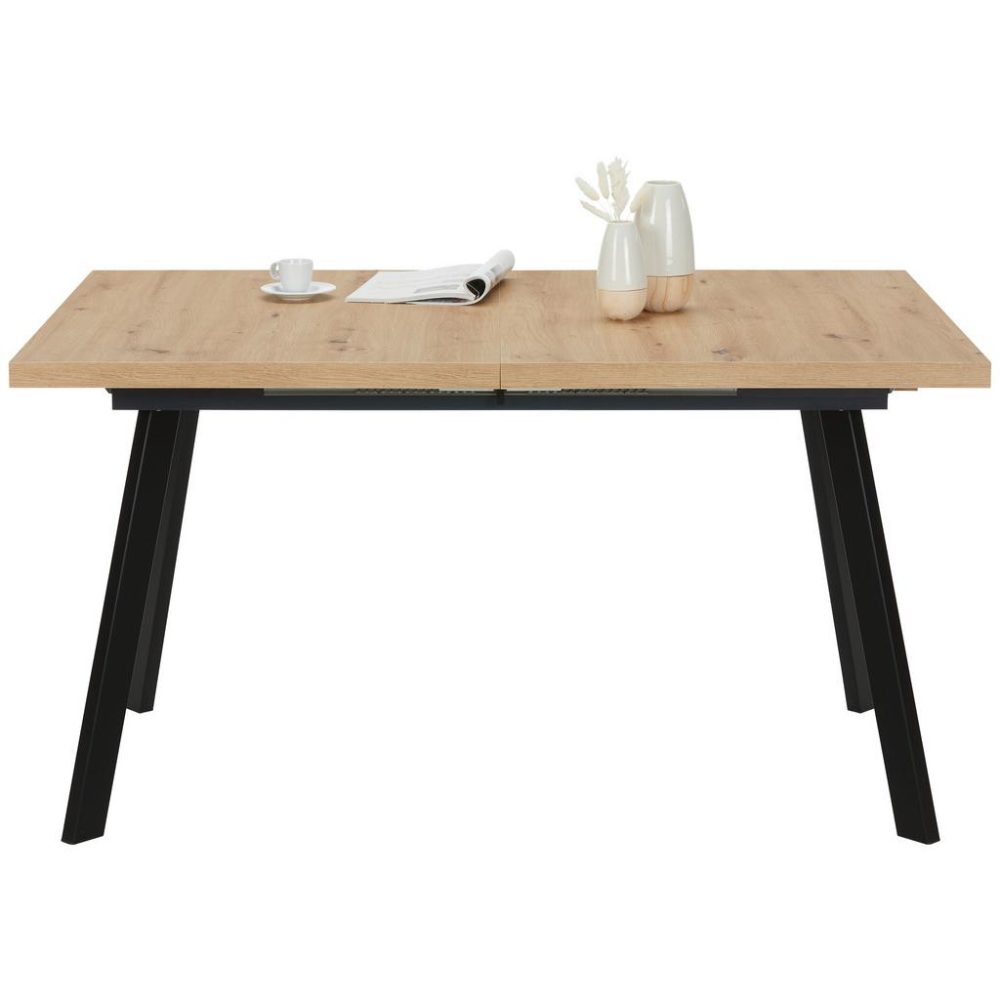 Ausziehtisch In Schwarz/eiche Artisan Holzwerkstoff 160-210/90/75 cm 