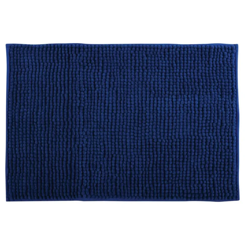 chenille badteppich 50x80cm dunkelblau