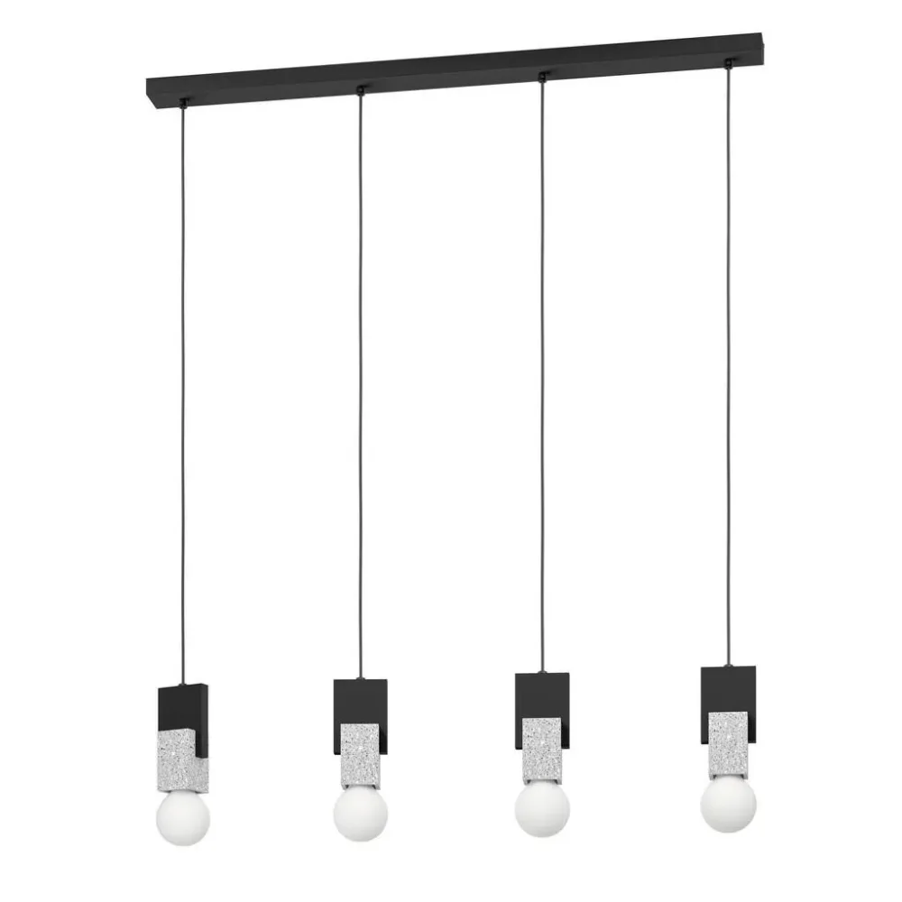 Eglo Pendellampe Lobatia Schwarz Stahl/Holz 5.5 cm 110 cm - Material: Holz/Stahl - Pendellampe