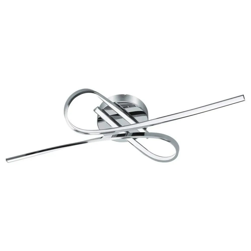 Eglo Deckenlampe Selvina Weiss/Grau Aluminium/Kunststoff 42 cm 15 cm - Farbe: chrom/weiss - LED - Lichtfarbe: Warmweiss - Deckenlampe- LED